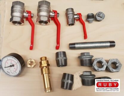 Armaturensatz für Druckluftkessel 250-500 Liter ArmaturensatzRenner bis 270 LiterKessel